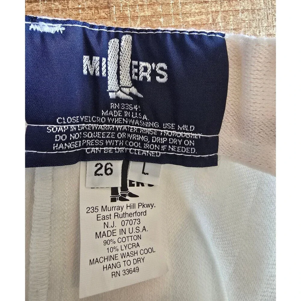 Miller riding/ equestrian white pants size‎ 26 made in USA